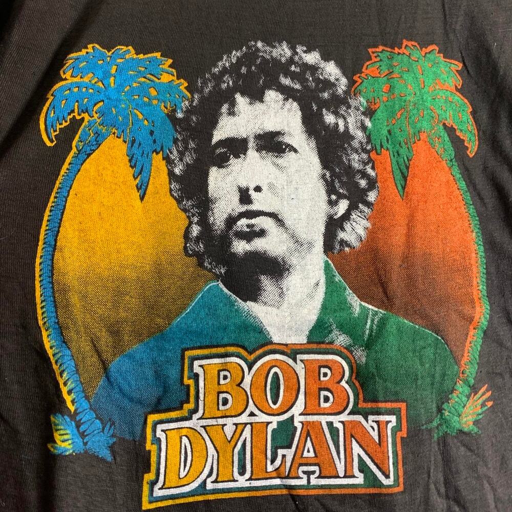 vintage 70’s BOB DYLAN Portrait single stitch double sided graphic tee shirt M